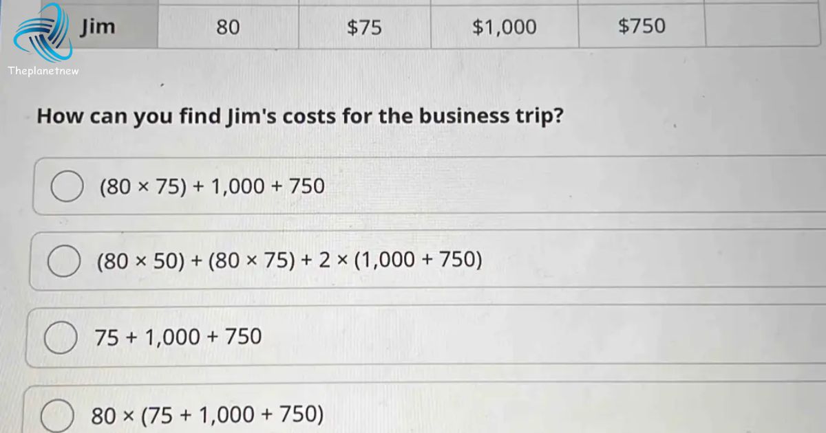 How Can You Find Jim's Cost for The Business Trip?