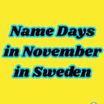 Name Days in November in Sweden
