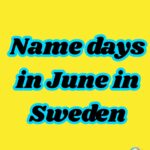 Name days in June in Sweden